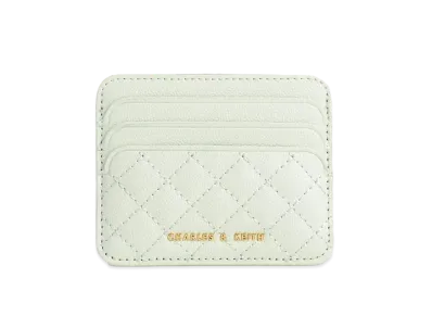 CHARLES & KEITH Cleo Quilt Card Holder "MintGreen"