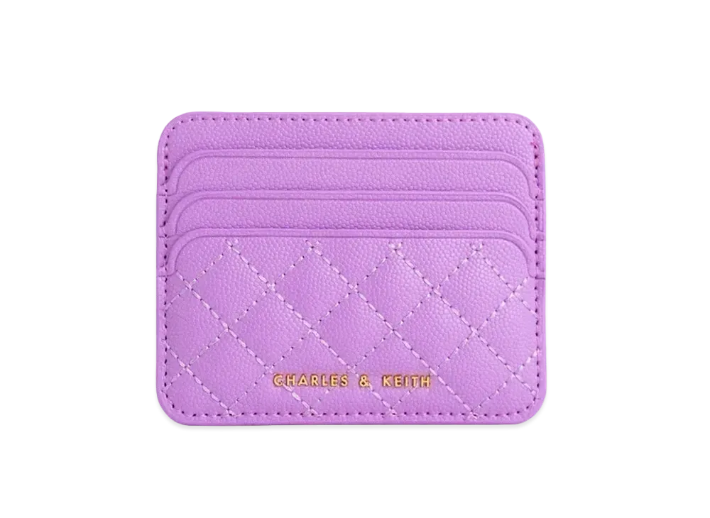 CHARLES & KEITH Cleo Quilt Card Holder "Violet"