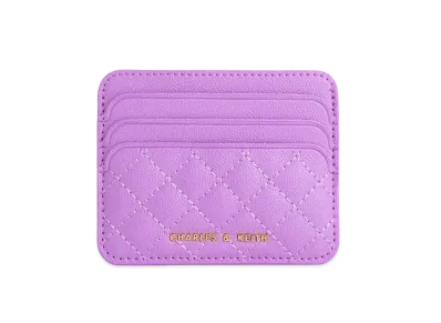 CHARLES & KEITH Cleo Quilt Card Holder "Violet"