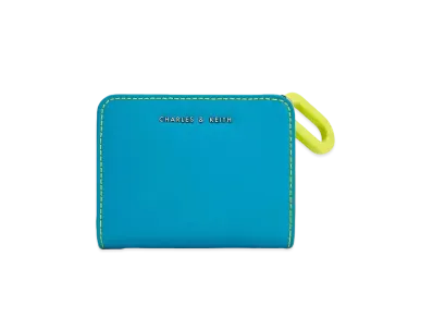 CHARLES & KEITH Oval Key Chain Ship Wallet "Ocean"