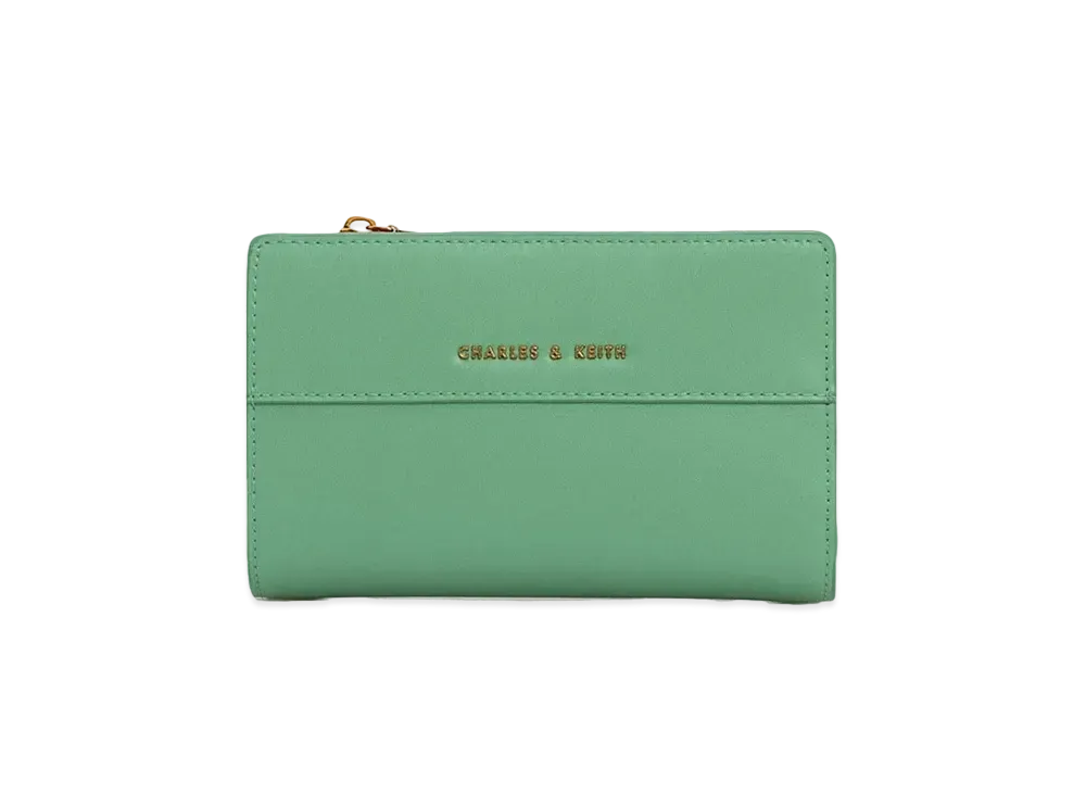 CHARLES & KEITH Snap Button Small Wallet "Green"