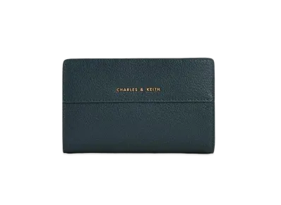 CHARLES & KEITH Snap Button Small Wallet "Teal"