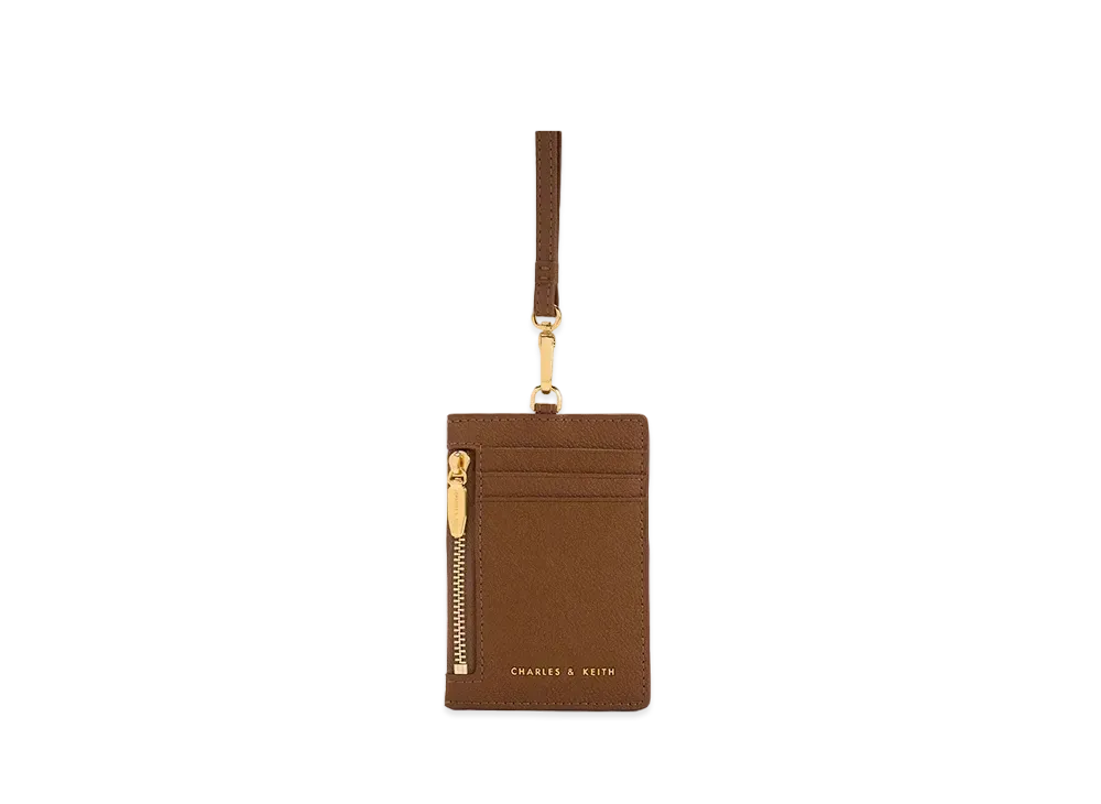 CHARLES & KEITH Side Zip Card Holder "Chocolate"