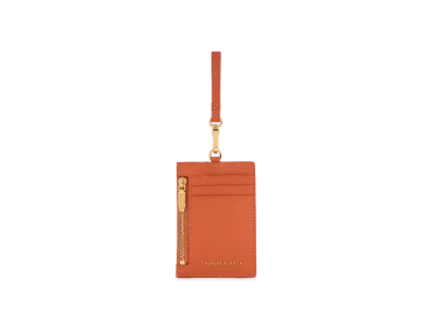 CHARLES & KEITH Side Zip Card Holder "Orange"
