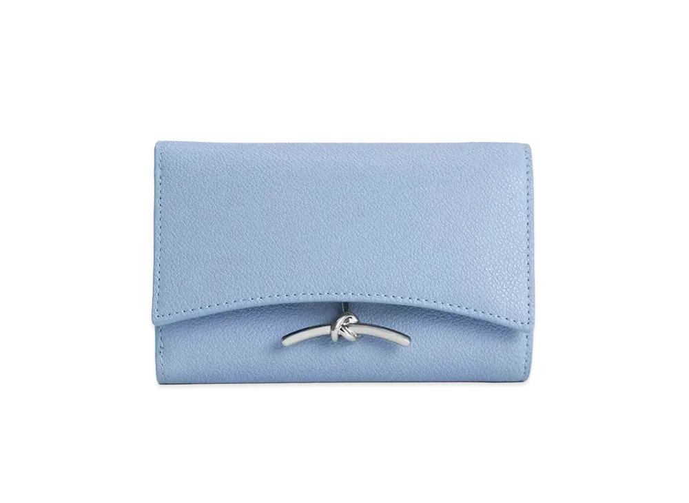 CHARLES & KEITH Huxley Metallic Accent Front Flap Wallet "LightBlue"