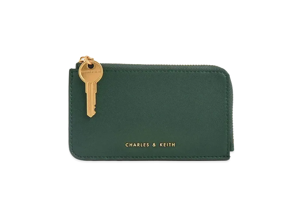 CHARLES & KEITH Zip Around Mini Wallet "DarkGreen"