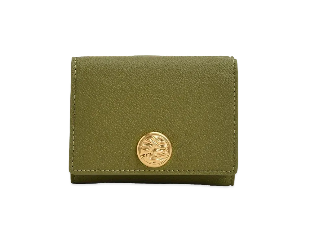 CHARLES & KEITH Blair Metallic Accent Short Wallet "Avocado"