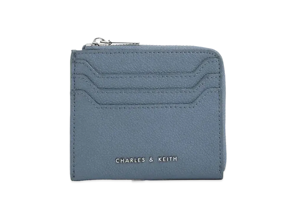 CHARLES & KEITH Classic Zipper Pouch "Slate Blue"