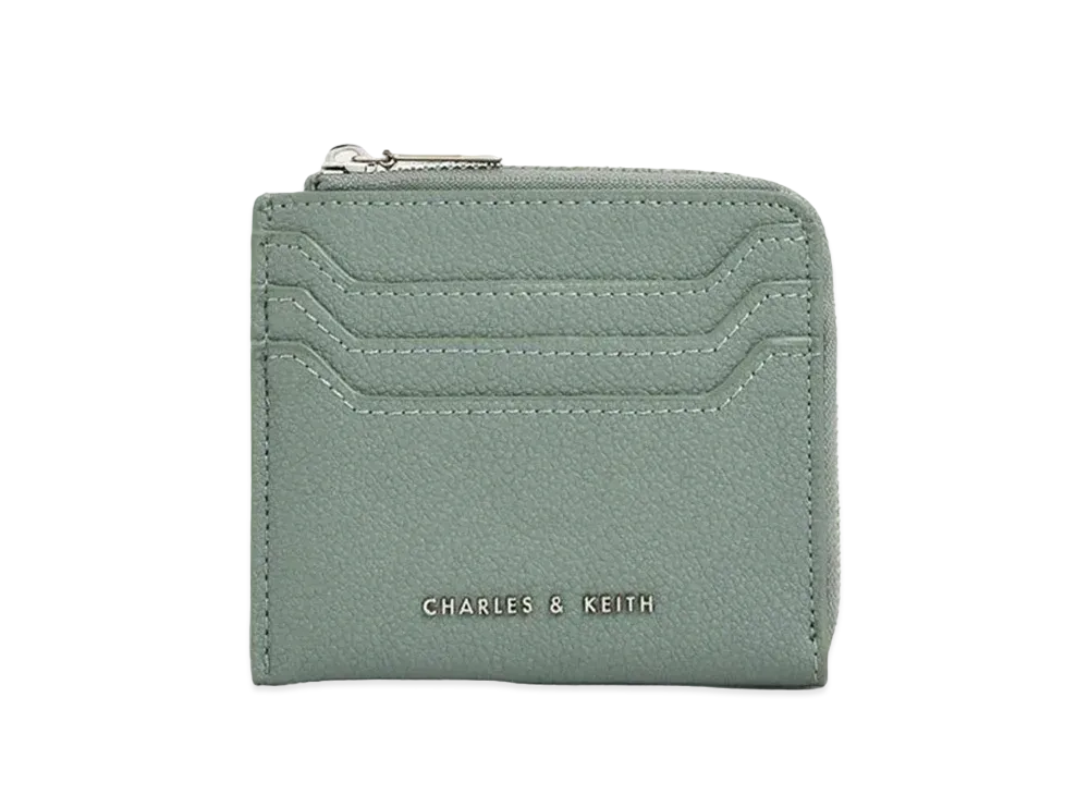 CHARLES & KEITH Classic Zipper Pouch "SageGreen"