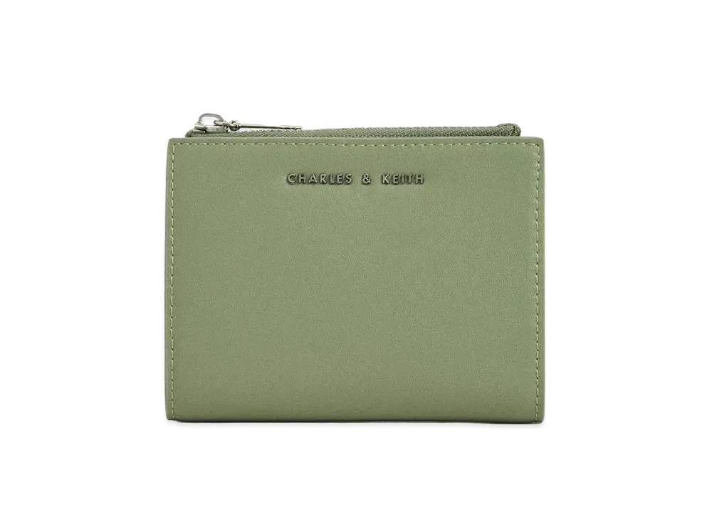 CHARLES & KEITH Mini Top Zip Small Wallet "SageGreen"