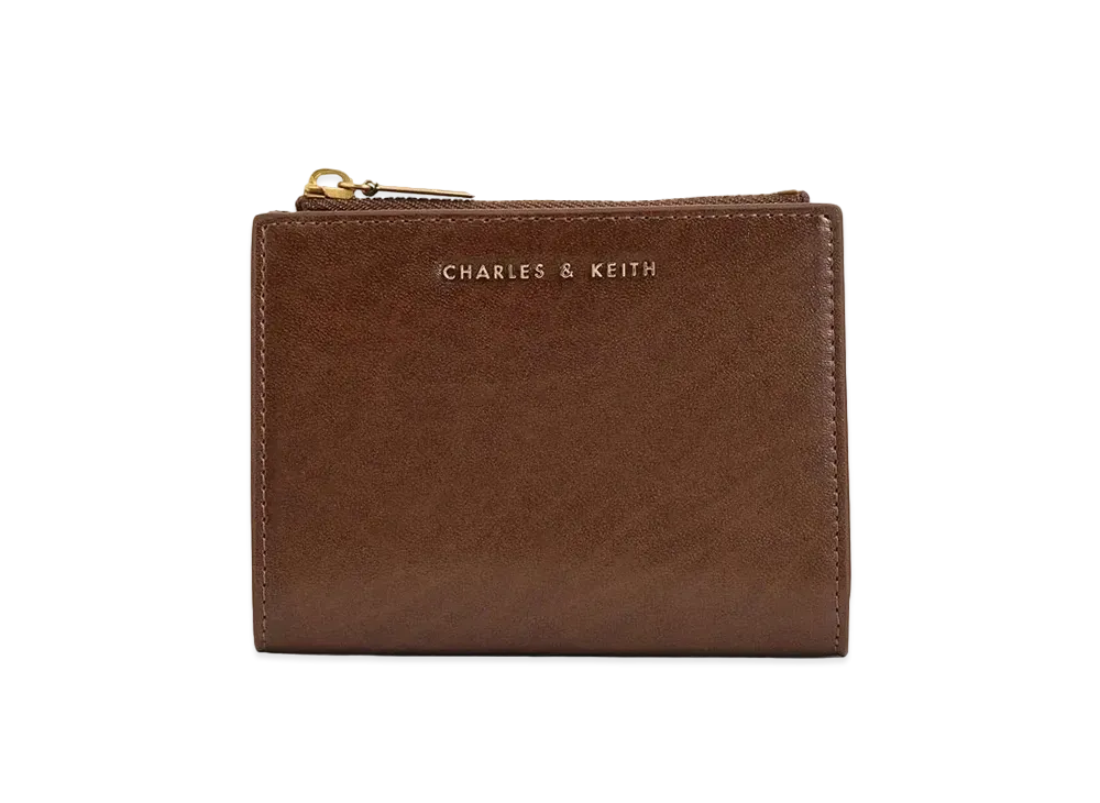 CHARLES & KEITH Mini Top Zip Small Wallet "Chocolate"