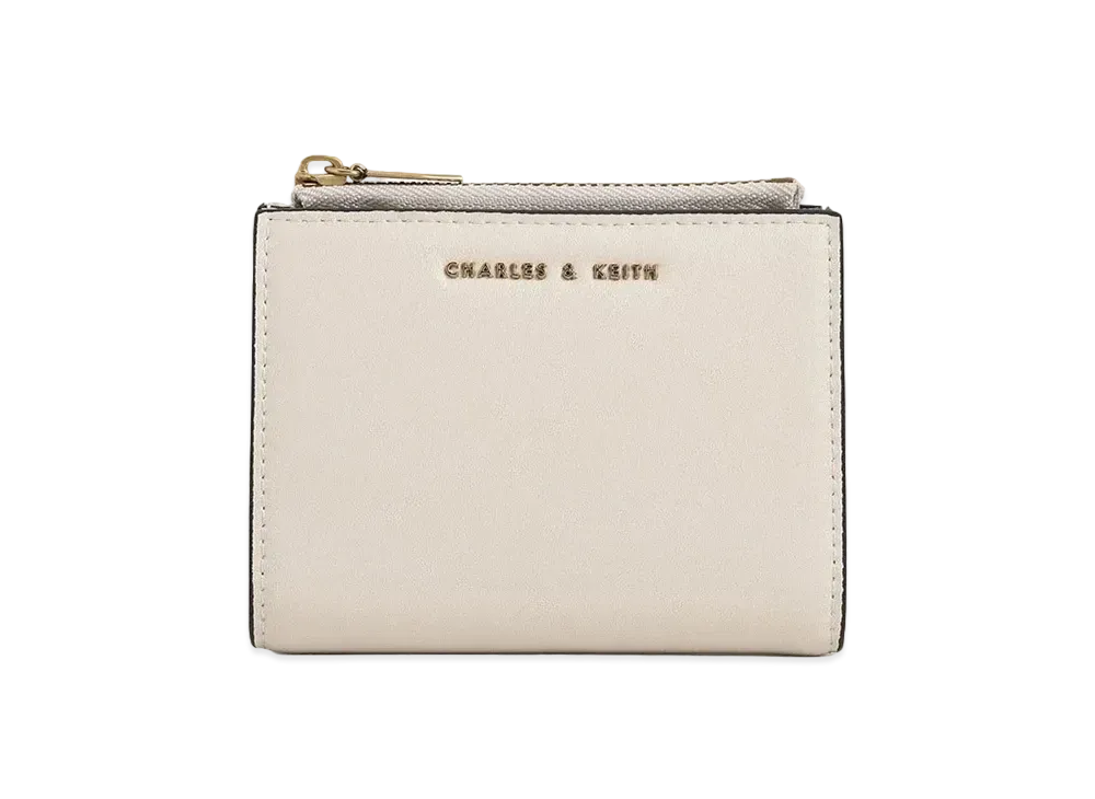 CHARLES & KEITH Mini Top Zip Small Wallet "Ivory"