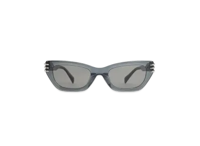 CHARLES & KEITH Recycled Acetate Metallic Accent Angular Cat Eye Sunglasses "Navy"