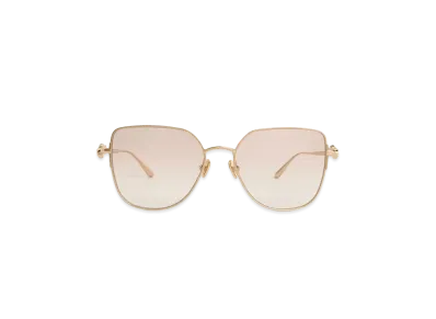 CHARLES & KEITH Crystal Embellished Metal-Rim Butterfly Sunglasses "LightGold"