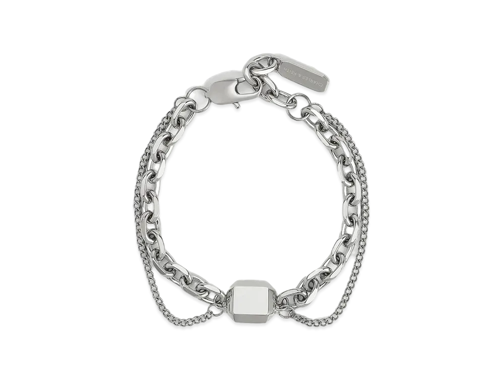 CHARLES & KEITH Kizia Double Chain Link Bracelet "Silver"