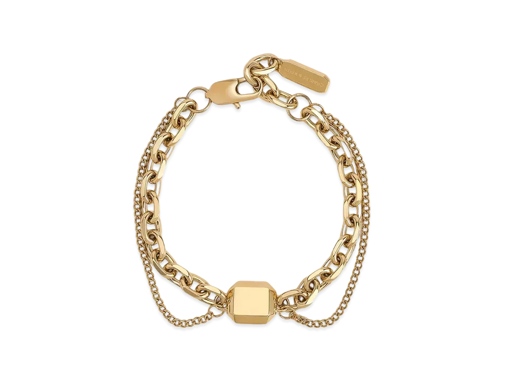 CHARLES & KEITH Kizia Double Chain Link Bracelet "Gold"