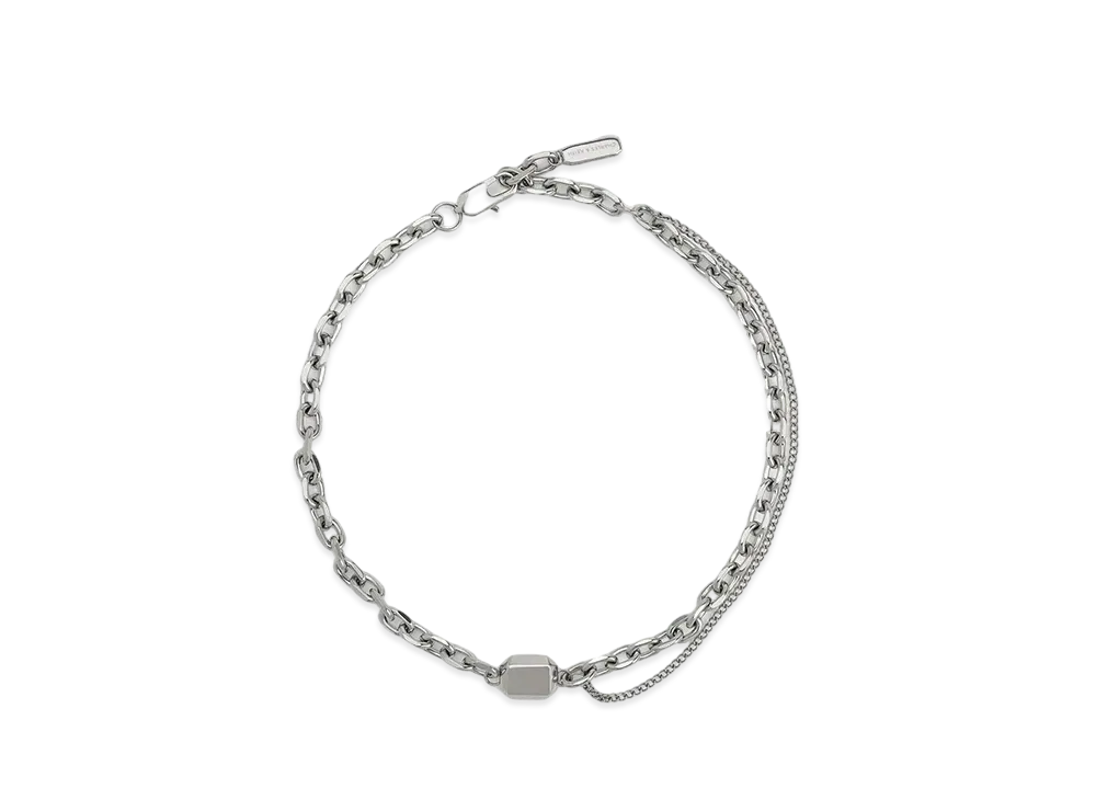 CHARLES & KEITH Kizaia Double Chain Link Choker Necklace "Silver"