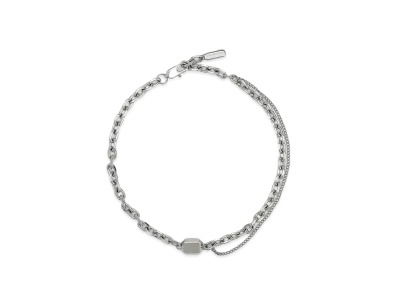 CHARLES & KEITH Kizaia Double Chain Link Choker Necklace "Silver"