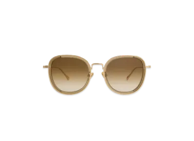 CHARLES & KEITH Recycled Acetate Metallic Rim Sunglasses "Toffee"