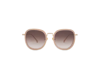 CHARLES & KEITH Recycled Acetate Metallic Rim Sunglasses "Pink"