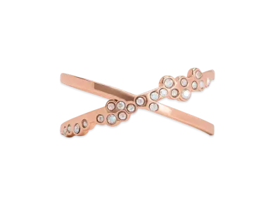 CHARLES & KEITH Reverie Crystal Crisscross Ring "Rose Gold"