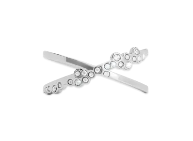 CHARLES & KEITH Reverie Crystal Crisscross Ring "Silver"