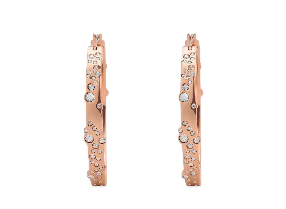 CHARLES & KEITH Reverie Crystal Large Hoop Earrings "Rose Gold"