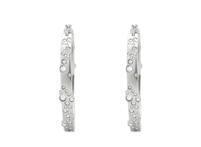 CHARLES & KEITH Reverie Crystal Large Hoop Earrings "Silver"