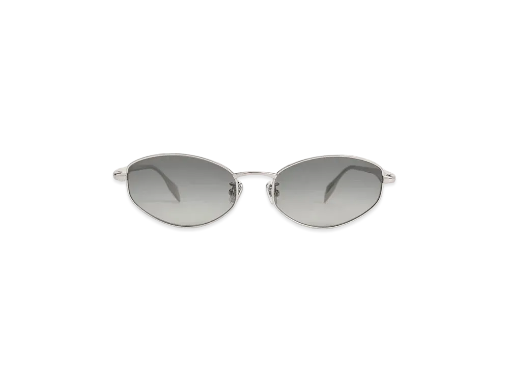 CHARLES & KEITH Crystal Accent Oval Sunglasses "Silver"