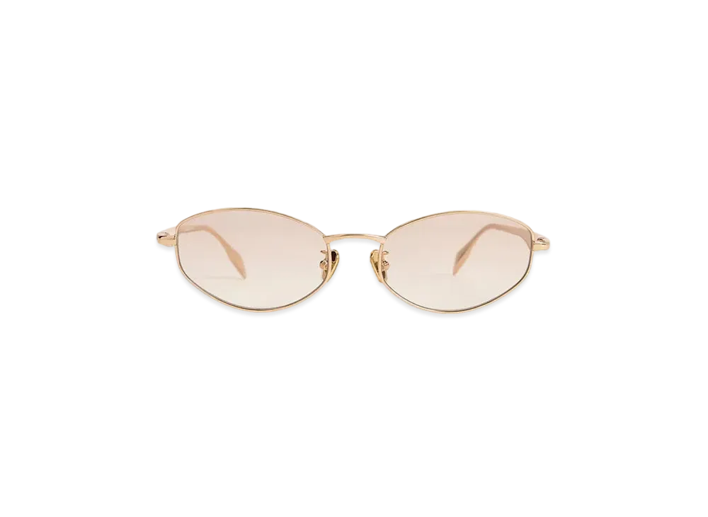 CHARLES & KEITH Crystal Accent Oval Sunglasses "Gold"