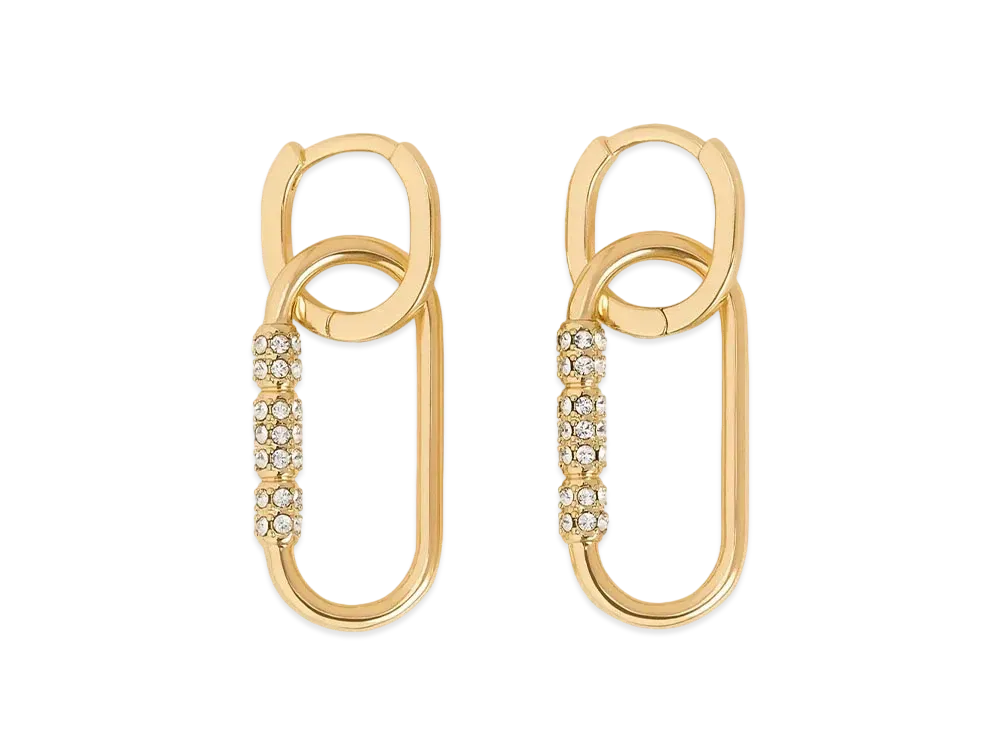 CHARLES & KEITH Regan Crystal Drop Earrings "Gold"