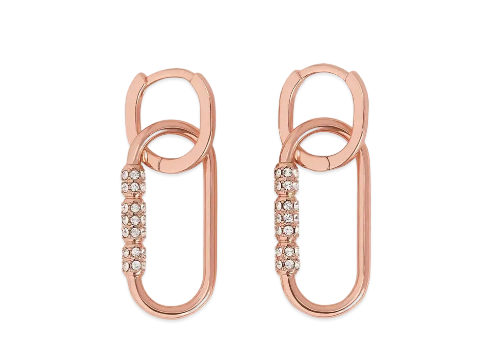 CHARLES & KEITH Regan Crystal Drop Earrings "RoseGold"