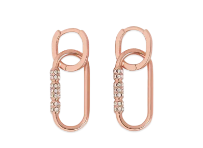 CHARLES & KEITH Regan Crystal Drop Earrings "RoseGold"