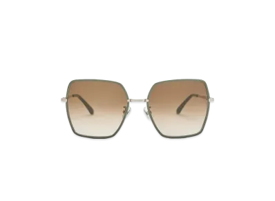 CHARLES & KEITH Recycled Acetate Tin-Rim Wide Square Sunglasses "Green"