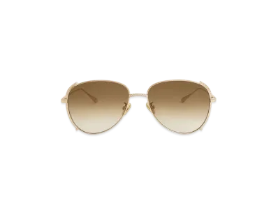 CHARLES & KEITH Gem-Embedded Wire-Frame Aviator Sunglasses "LightGold"