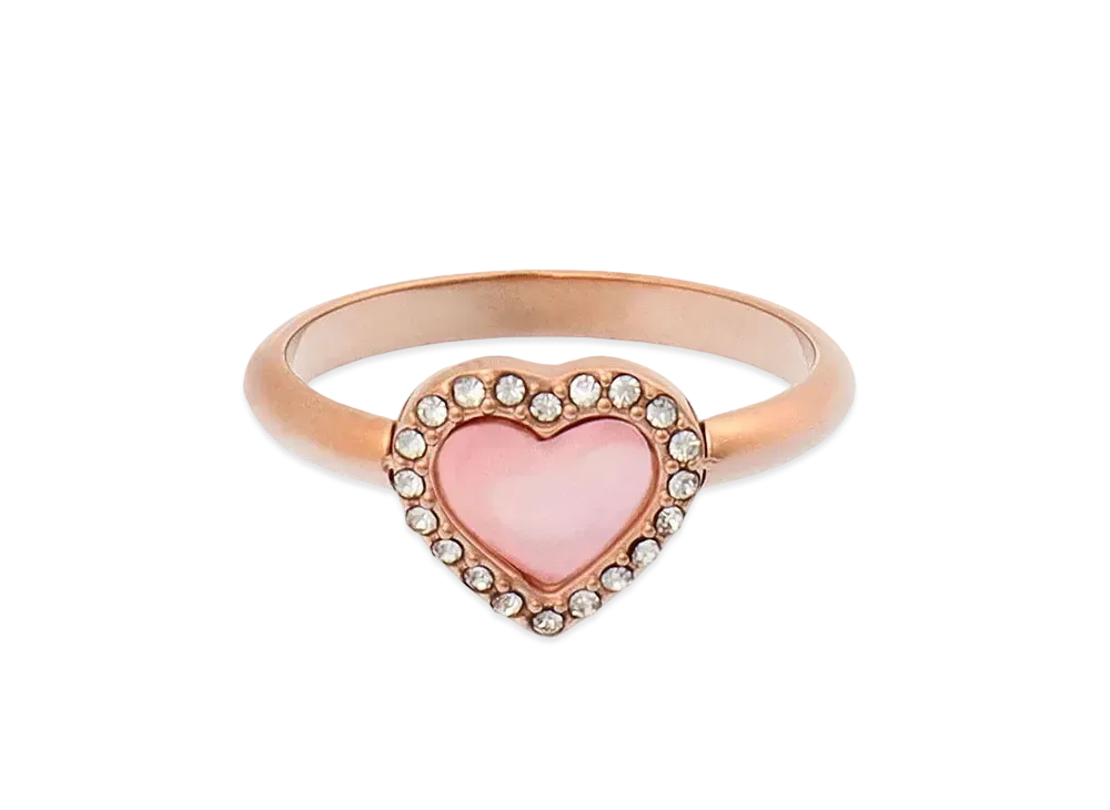 CHARLES & KEITH Annaliese Crystal Heart Stone Ring "RoseGold"