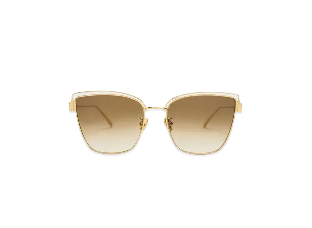 CHARLES & KEITH Wire-Frame Cat-Eye Sunglasses "Gold"