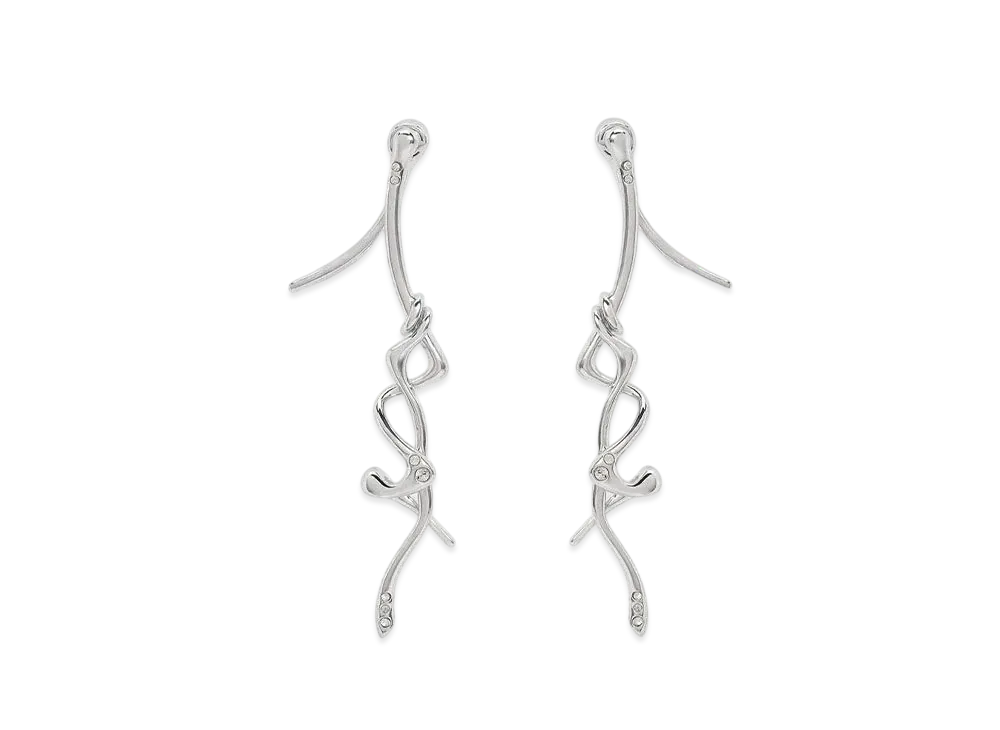 CHARLES & KEITH Sculpture Drop Earrings "Silver"
