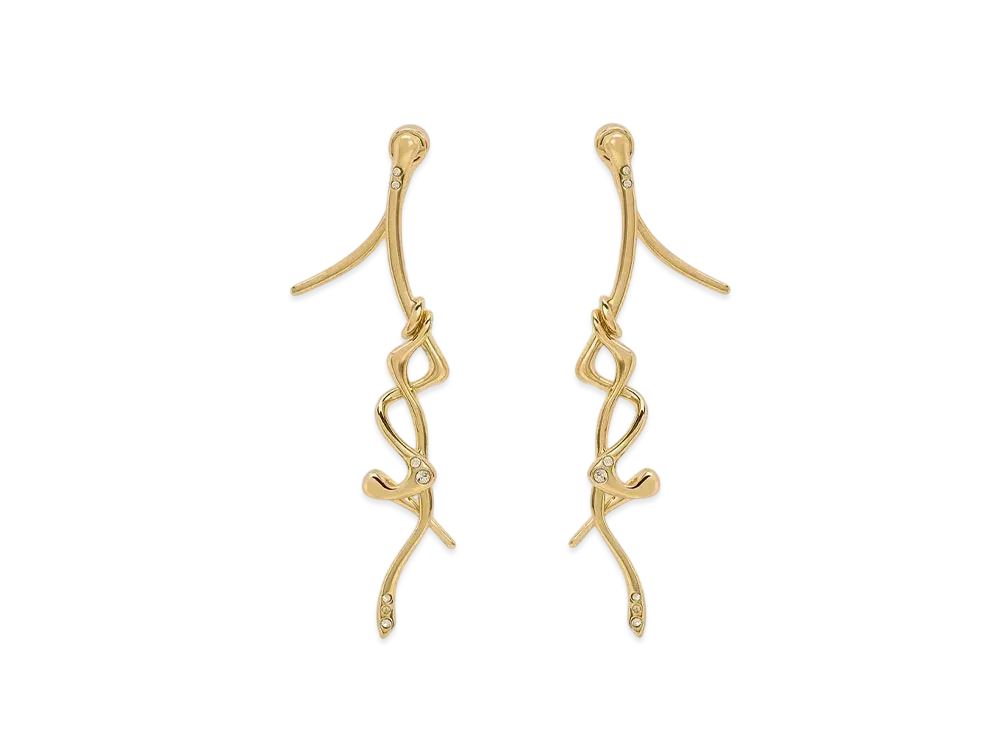 CHARLES & KEITH Sculpture Drop Earrings "Gold"
