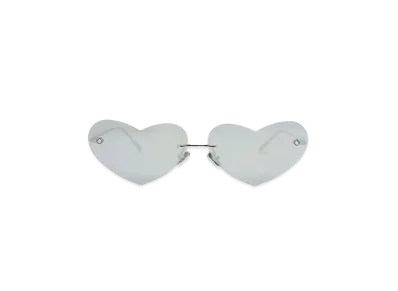 CHARLES & KEITH Heart-Shaped Cat-Eye Sunglasses "Silver"