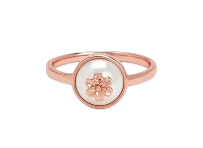 CHARLES & KEITH Flower Embellished Pearl Ring "RoseGold"
