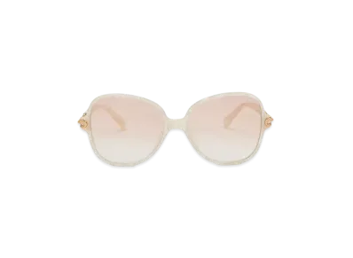 CHARLES & KEITH Chain-Link Oversized Butterfly Sunglasses "Cream"