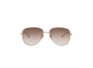 CHARLES & KEITH Gem-Embedded Wire-Frame Aviator Sunglasses "RoseGold"