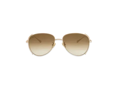 CHARLES & KEITH Gem-Embedded Wire-Frame Aviator Sunglasses "LightGold"