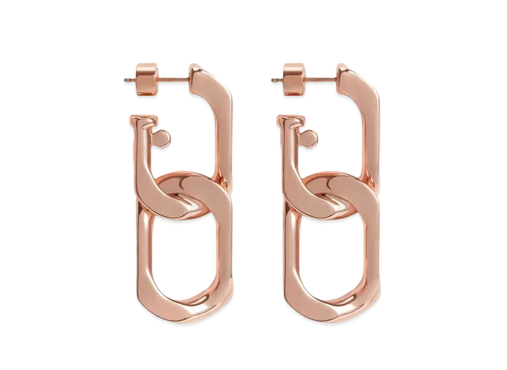 CHARLES & KEITH Gavine Chain-Link Drop Earrings "RoseGold"