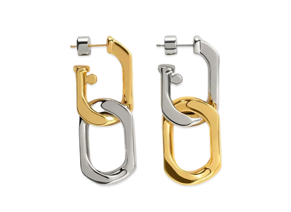 CHARLES & KEITH Gavine Chain-Link Drop Earrings "Multi"