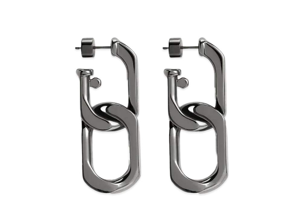 CHARLES & KEITH Gavine Chain-Link Drop Earrings "Black"