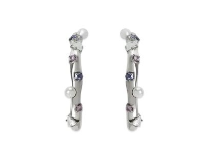 CHARLES & KEITH Beaded & Crystal Embellished Earring Studs "Lilac"
