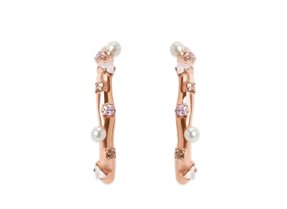 CHARLES & KEITH Beaded & Crystal Embellished Earring Studs "RoseGold"