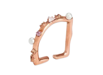 CHARLES & KEITH Beaded & Crystal Embellished Ring "RoseGold"